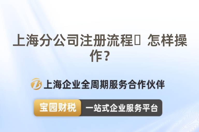 上海分公司注冊(cè)流程?怎樣操作？