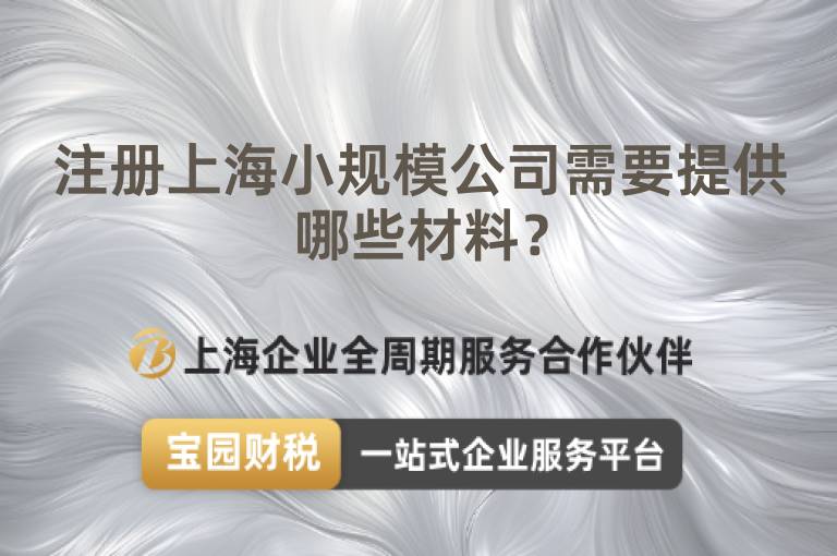 注冊上海小規(guī)模公司需要提供哪些材料？