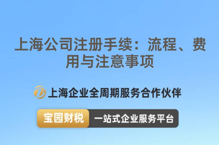 上海公司注冊手續：流程、費用與注意事項