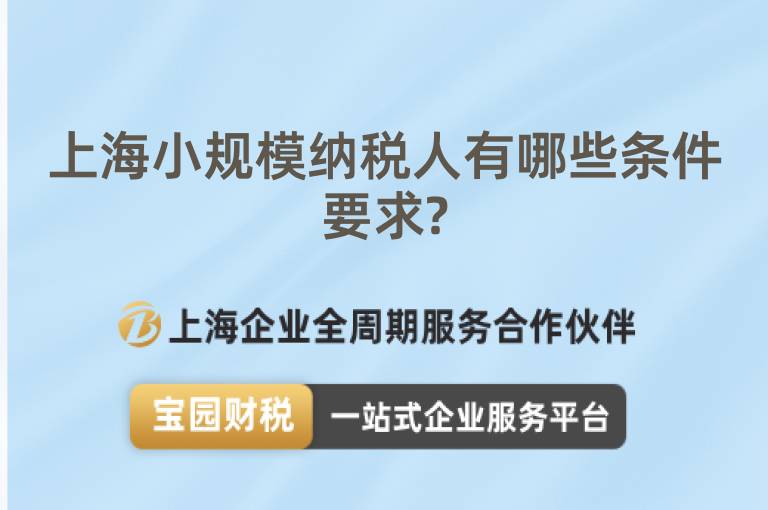 上海小規(guī)模納稅人有哪些條件要求?